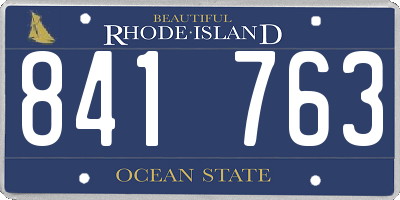 RI license plate 841763