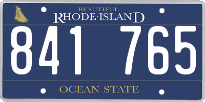 RI license plate 841765
