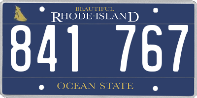 RI license plate 841767