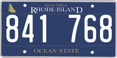 RI license plate 841768