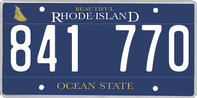 RI license plate 841770