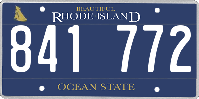 RI license plate 841772