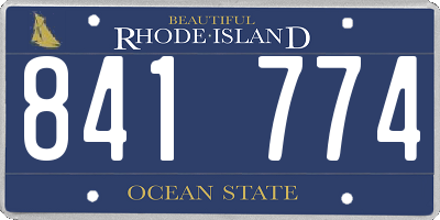 RI license plate 841774