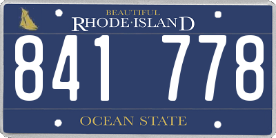 RI license plate 841778