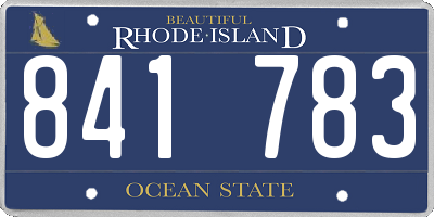 RI license plate 841783