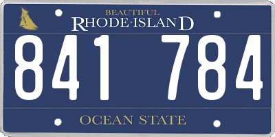 RI license plate 841784