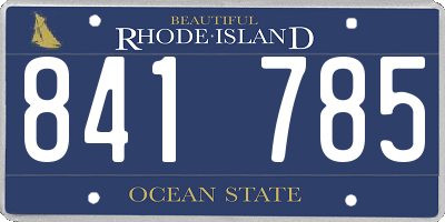 RI license plate 841785