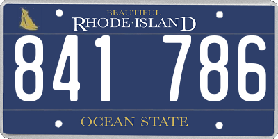 RI license plate 841786