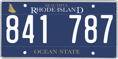 RI license plate 841787
