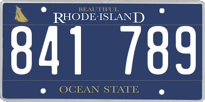 RI license plate 841789