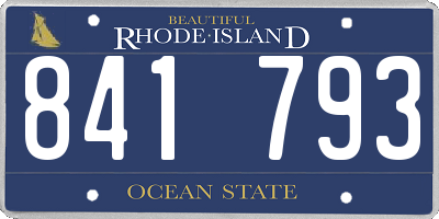 RI license plate 841793