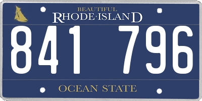 RI license plate 841796