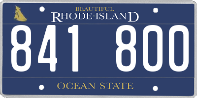 RI license plate 841800