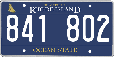 RI license plate 841802