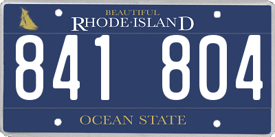 RI license plate 841804