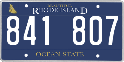 RI license plate 841807