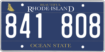 RI license plate 841808