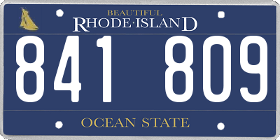 RI license plate 841809