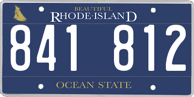 RI license plate 841812