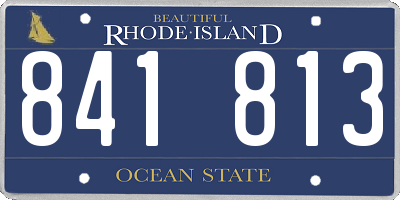 RI license plate 841813