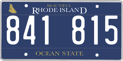 RI license plate 841815