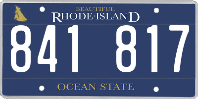 RI license plate 841817
