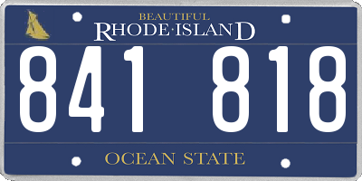 RI license plate 841818