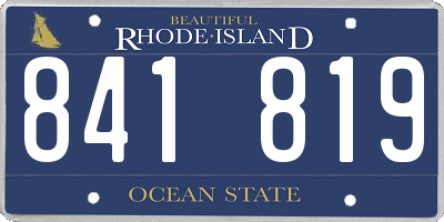 RI license plate 841819