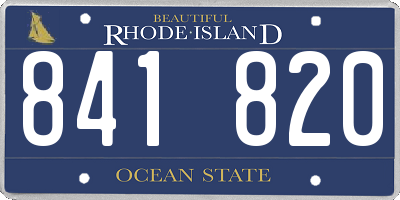 RI license plate 841820