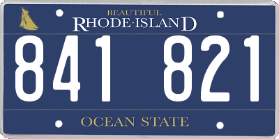 RI license plate 841821
