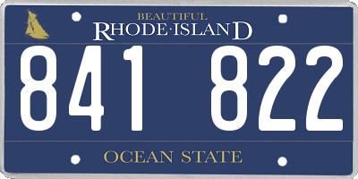 RI license plate 841822