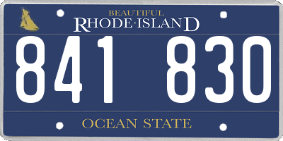 RI license plate 841830