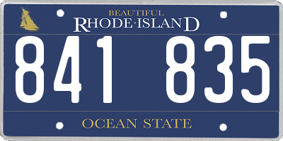 RI license plate 841835