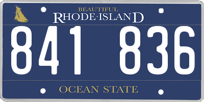 RI license plate 841836