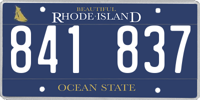 RI license plate 841837