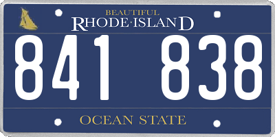 RI license plate 841838