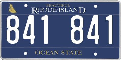 RI license plate 841841