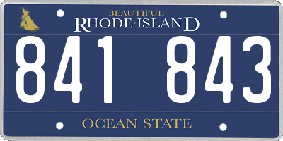 RI license plate 841843