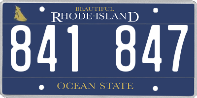 RI license plate 841847