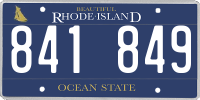 RI license plate 841849