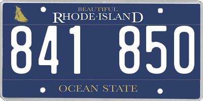 RI license plate 841850