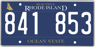 RI license plate 841853