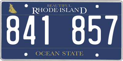 RI license plate 841857