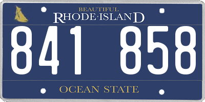 RI license plate 841858