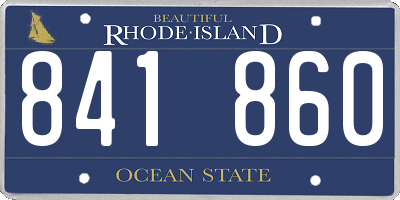 RI license plate 841860