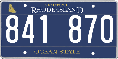 RI license plate 841870