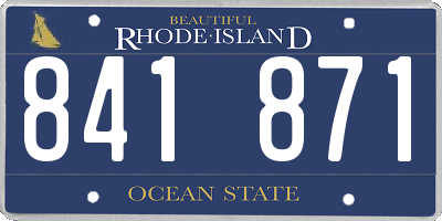 RI license plate 841871