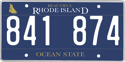 RI license plate 841874