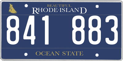RI license plate 841883