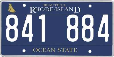 RI license plate 841884